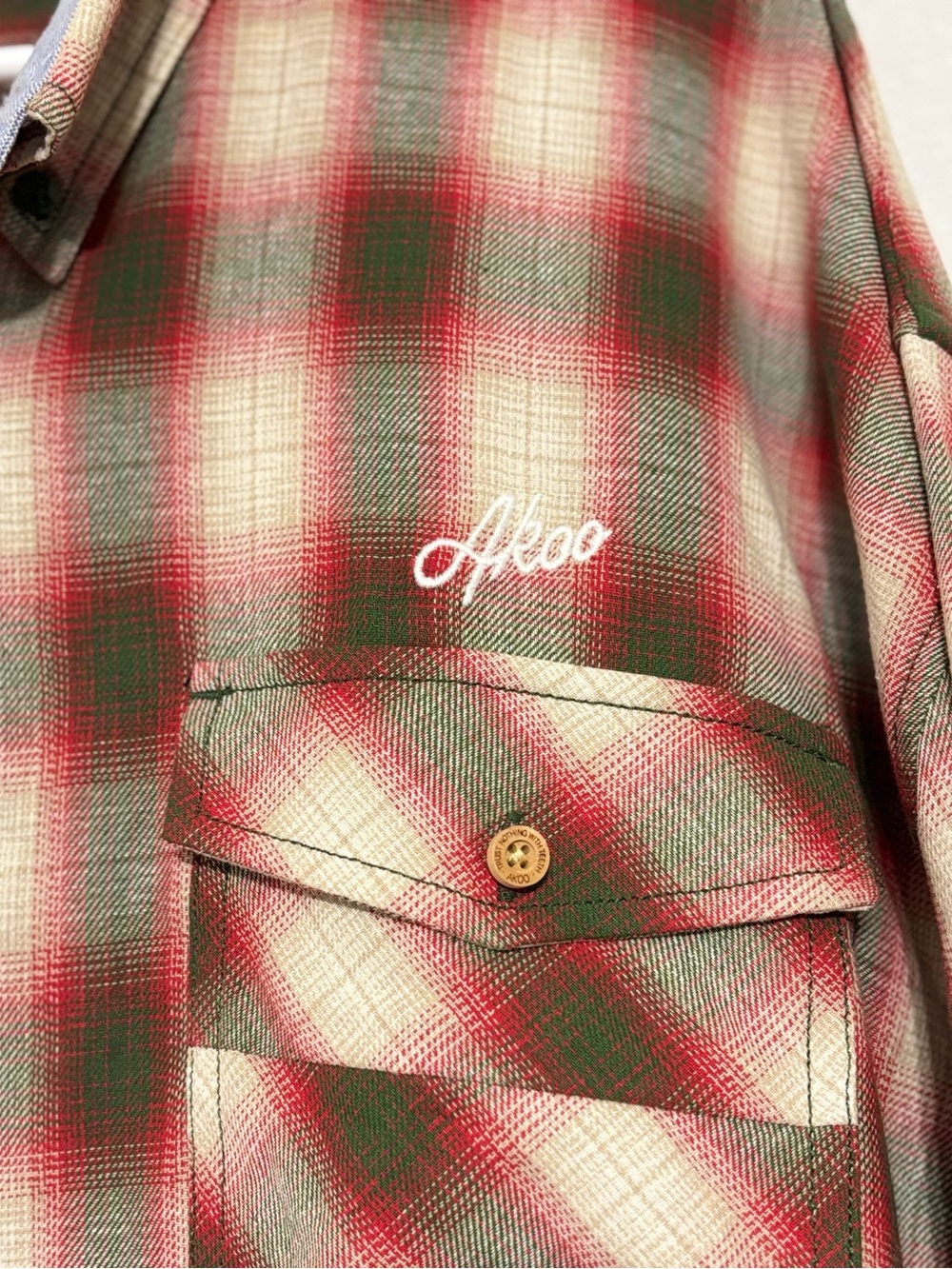 AKOO Long Sleeve Button Down Plaid Shirt 4XL